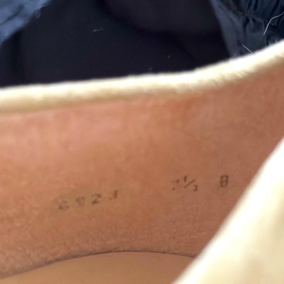 French Sole FS/NY Beige Suede Square Toe Ballet Flat Shoes w/Crystals Size 7.5 - Picture 9 of 9